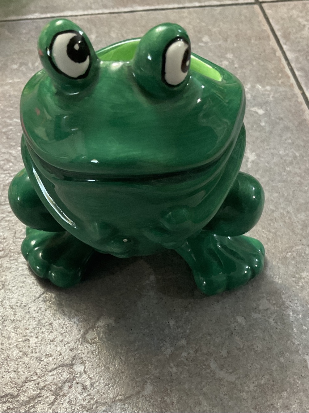 GANZ Bright Green Ceramic Frog Planter
